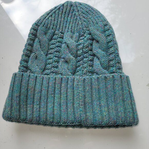 Rare Navia Vintage Shetland/Faroese Wool Cable-Knit Hat Teal Blue - Picture 2 of 4